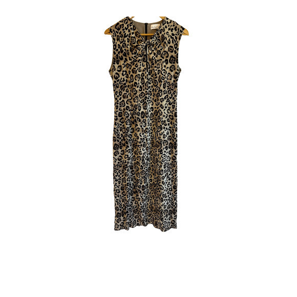 RAEY Twist Front Leopard Silk‎ Maxi Designer Dress Size UK10 - Picture 2 of 9